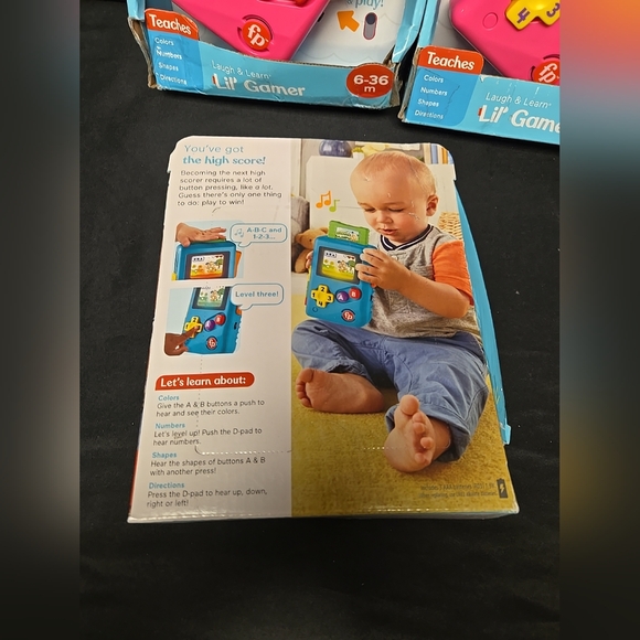 3pc Mixed Lot Of Fisher Price Laugh & Learn Lil Gamers 6-36 Months Damaged Boxes - Picture 4 of 10